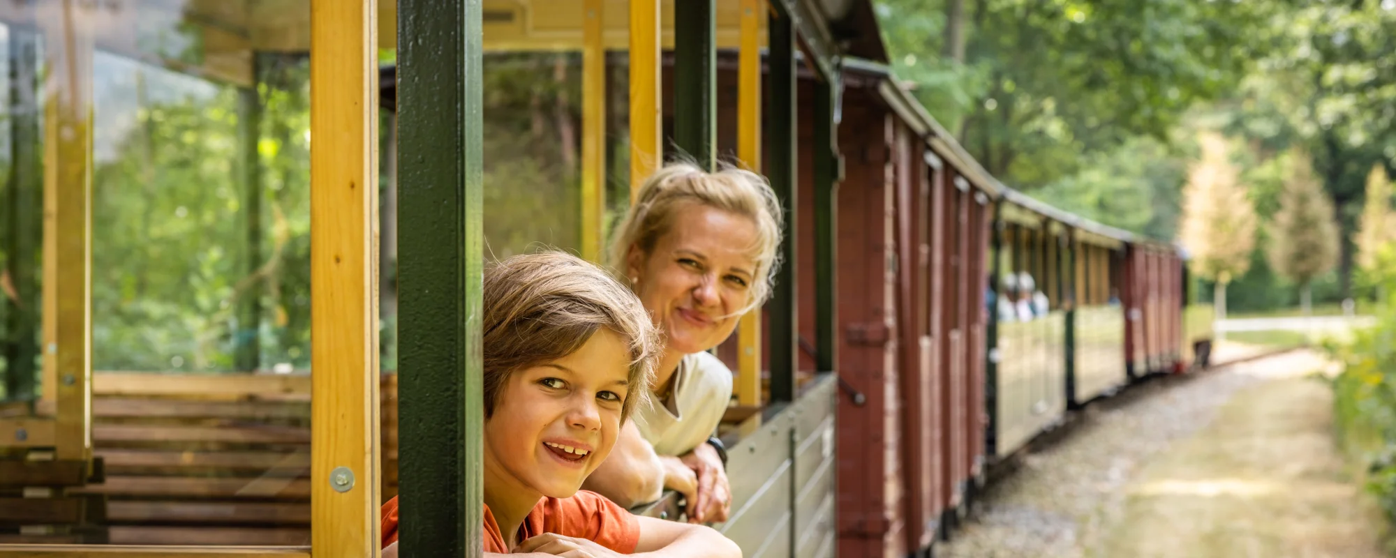 Mit der Waldeisenbahn Muskau unterwegs.